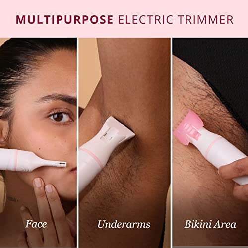 Carmesi Multipurpose Electric Trimmer | Painless Grooming for Sensitive Areas | Face, Underarms, Bikini Area | Comes with Eyebrow Comb, Cleaning Brush, Trimming Head Comb | Pack of 1 - Image 2