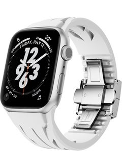 Apple Watch 42MM KRD-127 Metal Buckle Silicone Strap-White