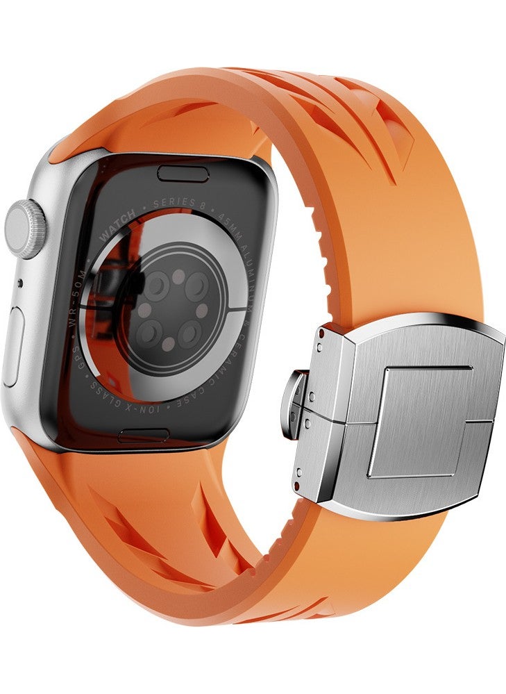 ZORE - Apple Watch 42MM KRD-127 Metal Buckle Silicone Strap-White - Image 1