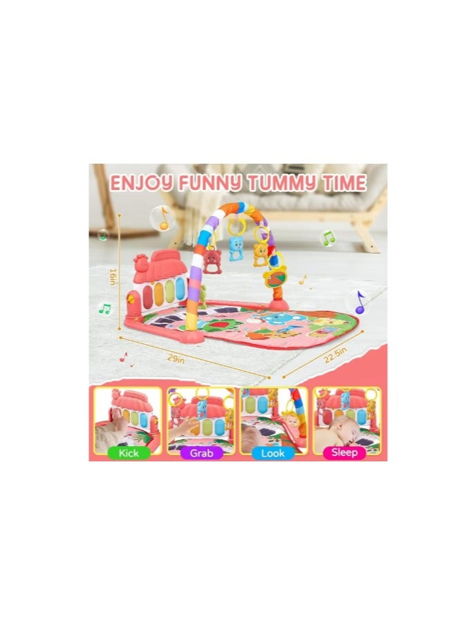 Baby Play Mat, Fun Piano Play Mat for Tummy Time, Baby Activity Mat with 5 Educational Sensory Toys for Infants, Music and Lights, Ages 0-9-12 Months Code (B-01) Color (Orange)  - Image 5