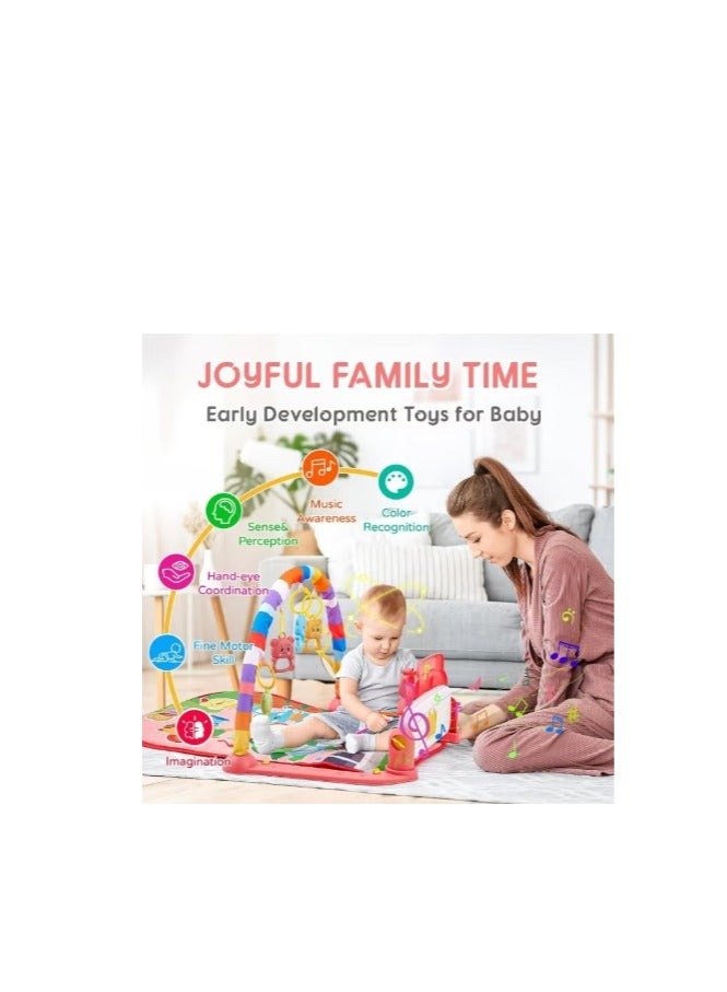 Baby Play Mat, Fun Piano Play Mat for Tummy Time, Baby Activity Mat with 5 Educational Sensory Toys for Infants, Music and Lights, Ages 0-9-12 Months Code (B-01) Color (Orange)  - Image 3