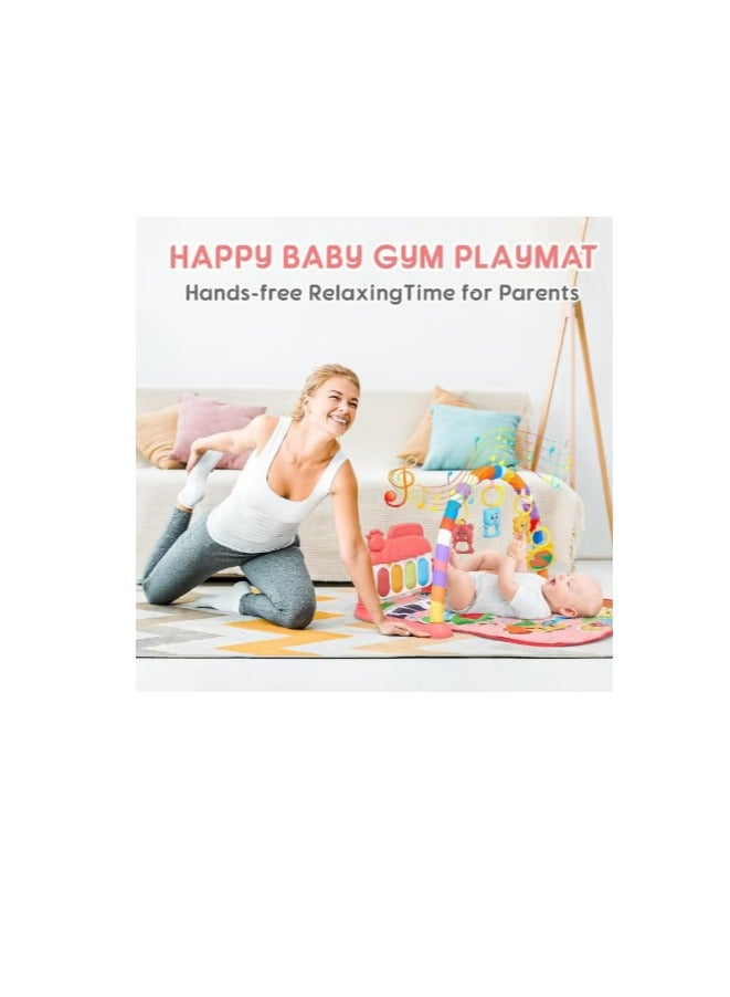 Baby Play Mat, Fun Piano Play Mat for Tummy Time, Baby Activity Mat with 5 Educational Sensory Toys for Infants, Music and Lights, Ages 0-9-12 Months Code (B-01) Color (Orange)  - Image 4