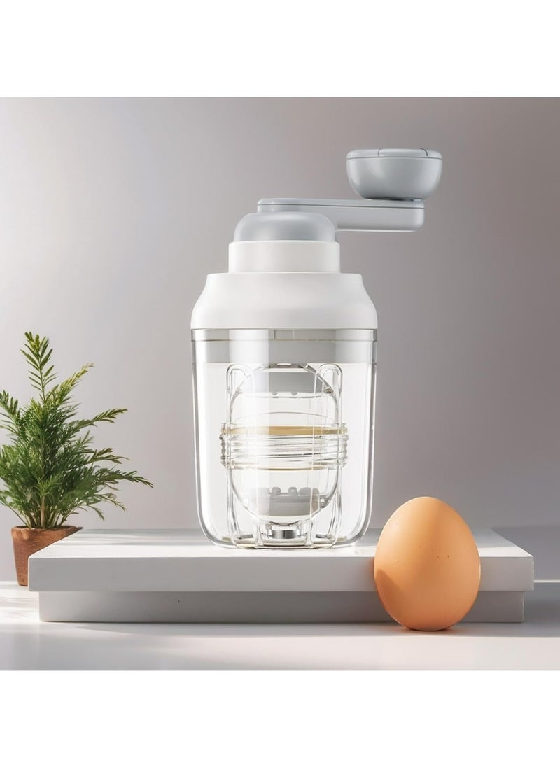 Dominy - Egg Homogenizer Manual Puller, Egg Spinner for Boiled Golden Eggs, Egg Scrambler Yolk Mixer in Shell, Silicone Shaker Whisk Hand Tool, Baking Kitchen Utensil, Durable, Transparent Window Design - Image 1