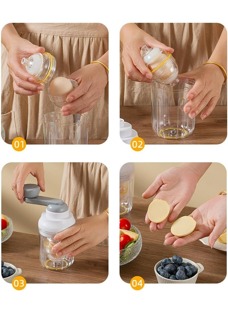 Dominy - Egg Homogenizer Manual Puller, Egg Spinner for Boiled Golden Eggs, Egg Scrambler Yolk Mixer in Shell, Silicone Shaker Whisk Hand Tool, Baking Kitchen Utensil, Durable, Transparent Window Design - Image 1