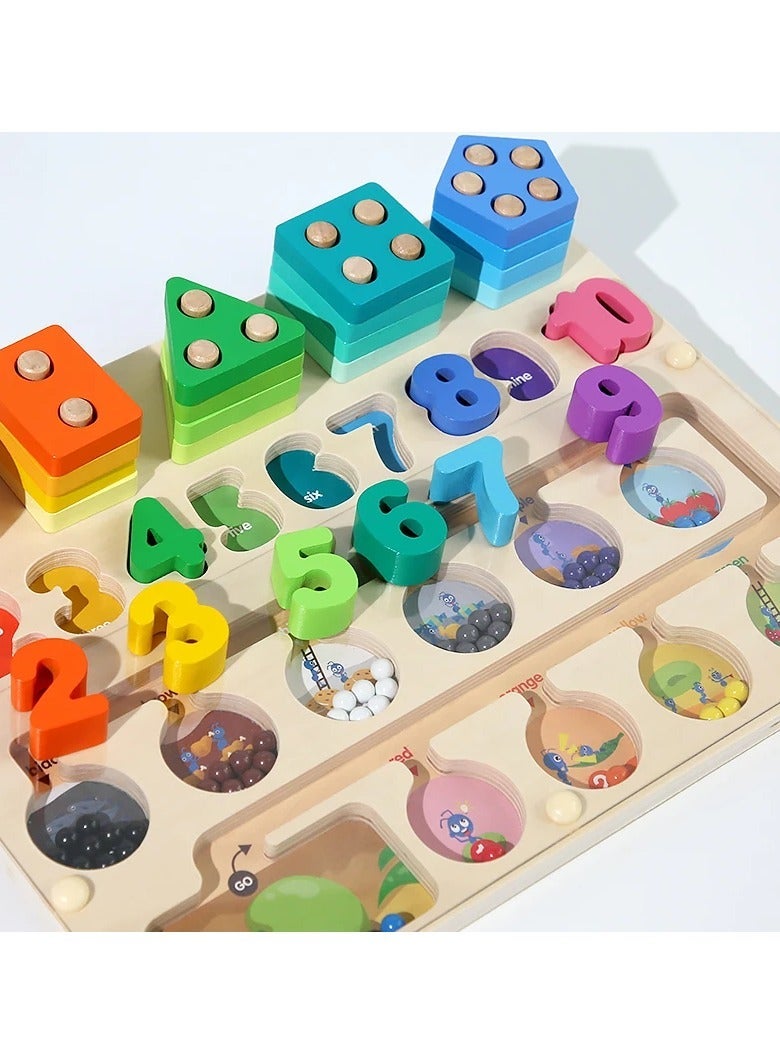 F.A.M.S Magnet Color Ball Game with Numbers and Shapes - Interactive Educational Toy for Kids, Magnetic Pen for Movement, Color Matching, Shape and Number Recognition, Portable Learning Game - Image 4