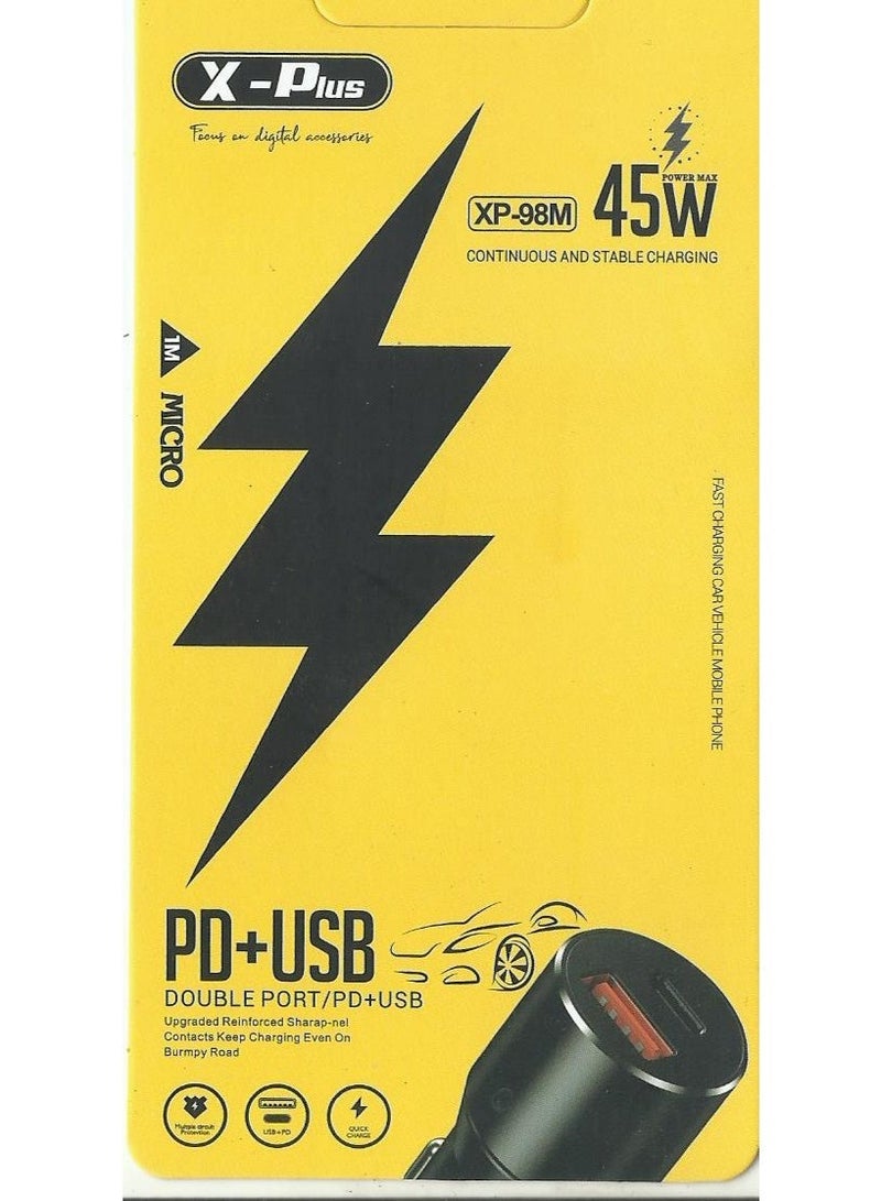 X-Plus 45W car charger with 2 USB and TabC ports - Image 2