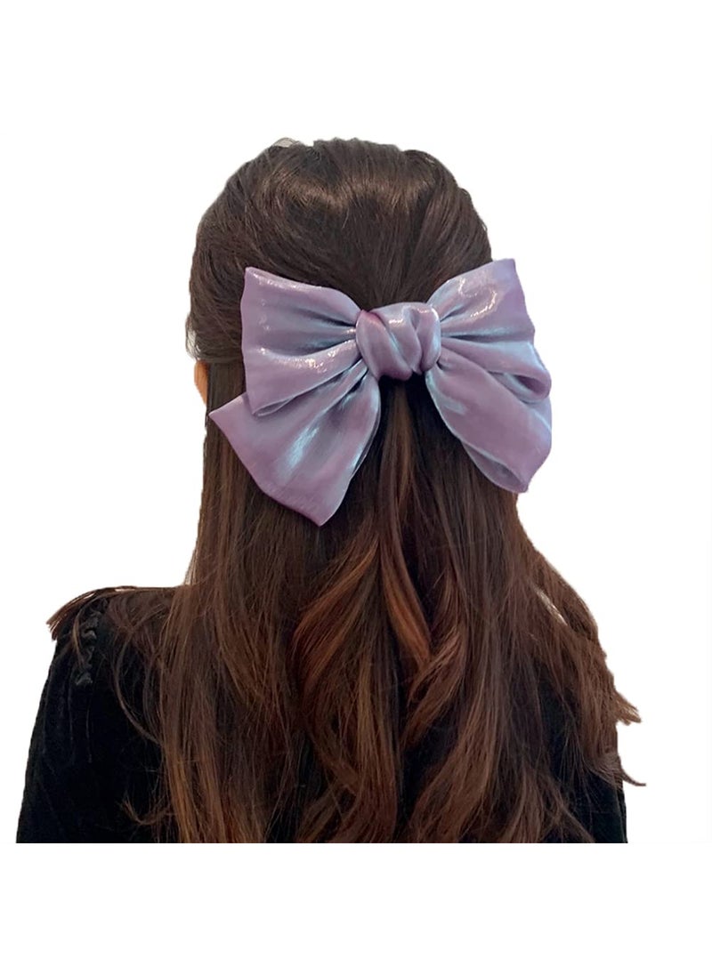 YALLNASL YALLNASL Hair Clip  Purple Satin Bow Barrette for Women Handmade Bowknot Hair Clip for Womens Head Lightweight Hairpin for Women Girls 