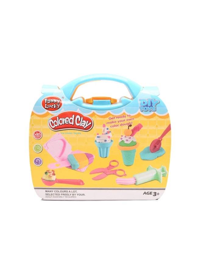 حديقة الألعاب مجموعة لعب صلصال آيس كريم اصنعها بنفسك مجموعة عجين نمذجة ملونة لعبة تظاهر إبداعية مع قوالب وإكسسوارات هدية تعليمية ممتعة للأطفال والبنات - Image 1