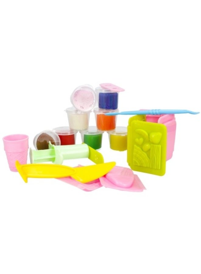 حديقة الألعاب مجموعة لعب صلصال آيس كريم اصنعها بنفسك مجموعة عجين نمذجة ملونة لعبة تظاهر إبداعية مع قوالب وإكسسوارات هدية تعليمية ممتعة للأطفال والبنات - Image 3