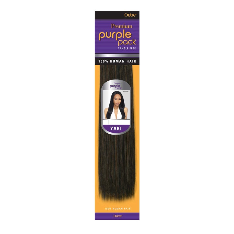 Outre 2-PACK DEALS ! Outre Human Hair Weave Premium Purple Pack Yaki (12", 1B) - Image 1