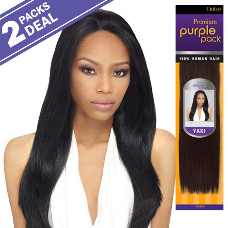 Outre 2-PACK DEALS ! Outre Human Hair Weave Premium Purple Pack Yaki (12", 1B) - Image 2