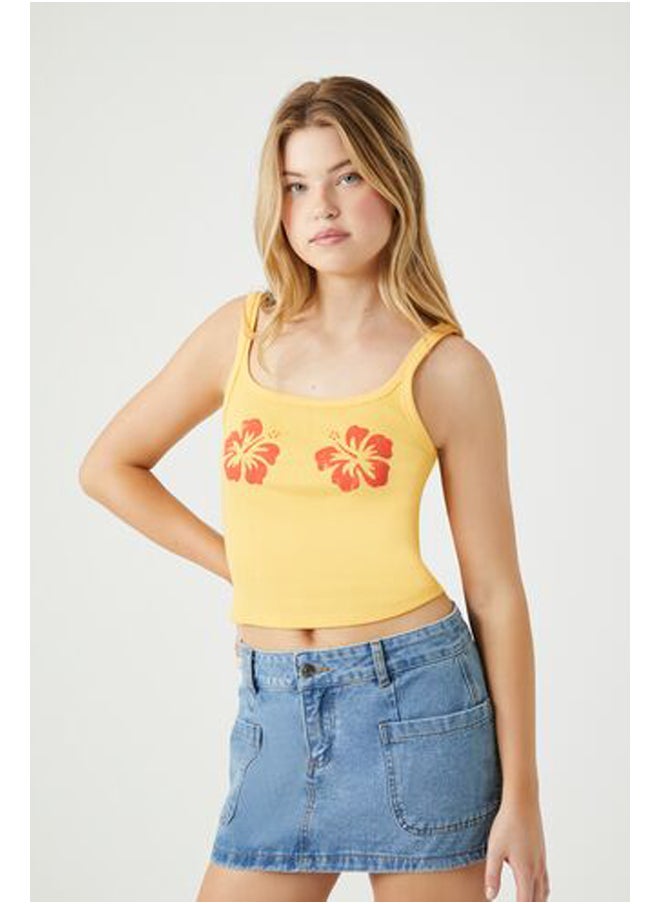 FOREVER 21 Flower Graphic Cropped Cami  - Image 1