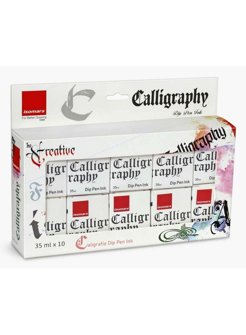 Isomars طقم حبر الخط العربي من 10 ألوان - 35مل - Image 1