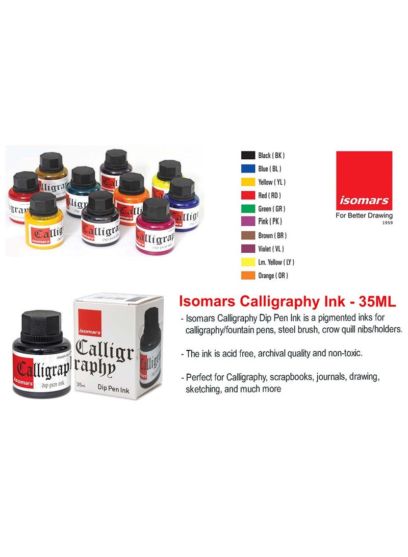 Isomars طقم حبر الخط العربي من 10 ألوان - 35مل - Image 4