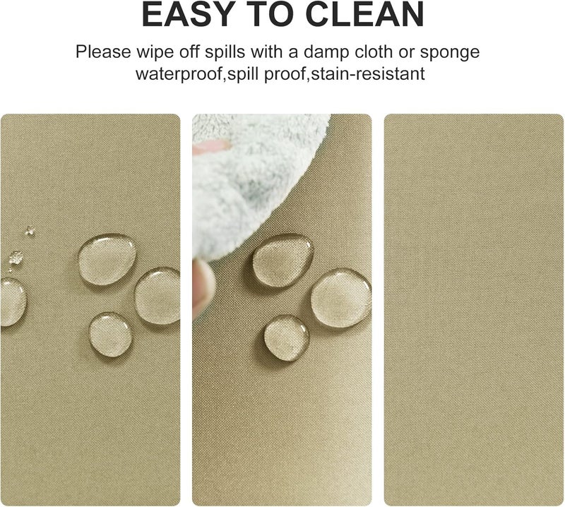DWCN Khaki Tablecloth 150 x 200 cm Stain Protection Washable Table Linen Waterproof Table Cloth for Dining Room, Garden, Party, Weddings or Household - Image 2