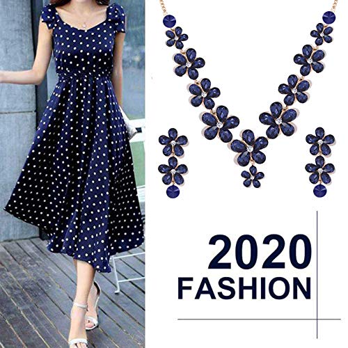 YouBella Jewellery Sets for Women Crystal Necklace Jewellery Set with Earrings for Girls/Women (Blue) - Image 3