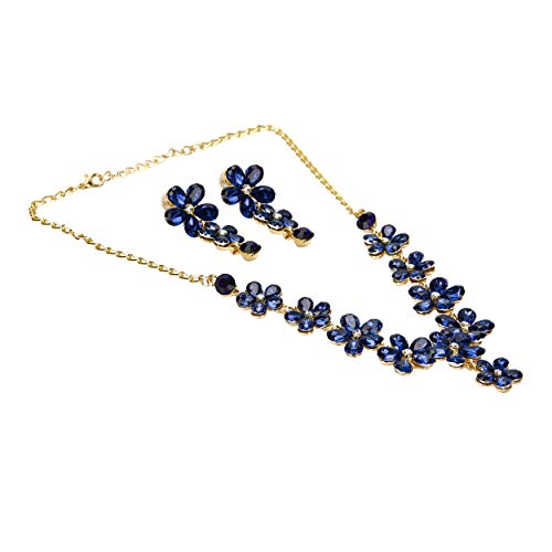 YouBella Jewellery Sets for Women Crystal Necklace Jewellery Set with Earrings for Girls/Women (Blue) - Image 5