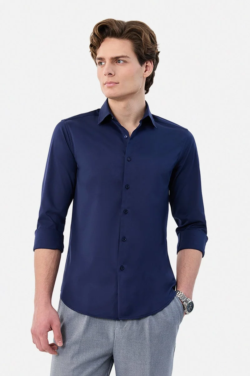 سنيتش قميص بقصة ضيقة مطاطي