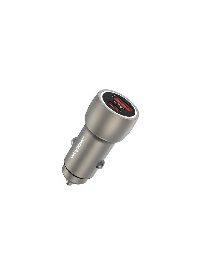 Wopow Wopow CQ007 48W GaN Dual USB Car Charger with PD Fast Charging – 30W + 18W Output for Rapid Charging of iPhone, Android & Tablets 