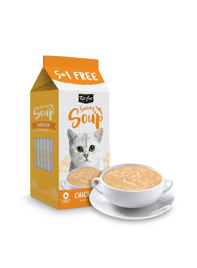 Kit Cat Chicken Soup (5+1)×50 g Wet Food For Cats Kit Cat Pouches  - Image 1