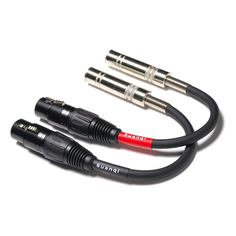 كابل محول من XLR أنثى إلى 1/4 بوصة TRS أنثى، بطول 6 بوصات، عبوة من 2 - Image 2