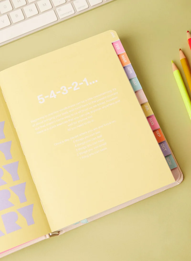 Typo Floral Planner Daily Wellness Diary