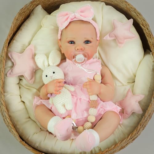 KSBD Reborn Baby Dolls 20 Inch Realistic Baby Doll Real Life Baby Dolls Lifelike Newborn Baby Doll Girl with Soft Full Vinyl Body and Accessories can Swimming Baby Dolls for 3 Years Old Kids Gifts - Image 1