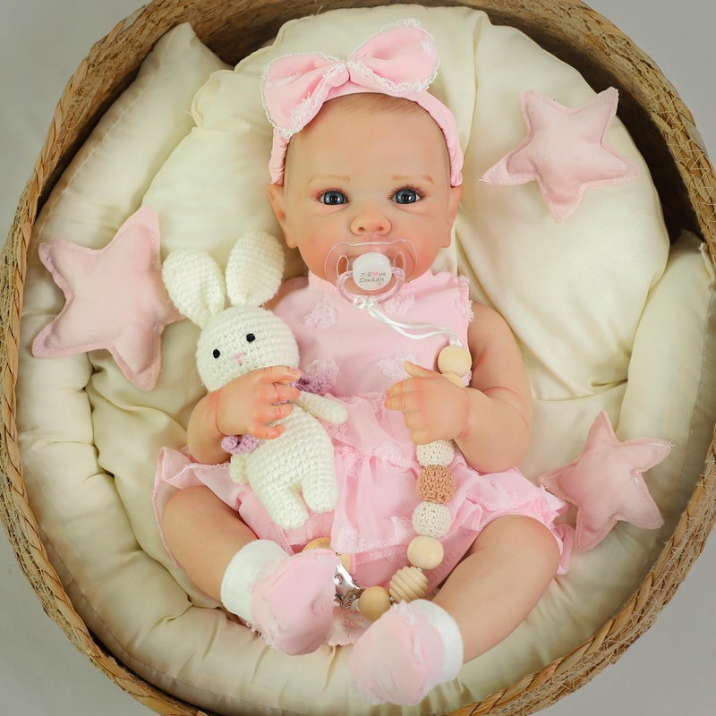 KSBD Reborn Baby Dolls 20 Inch Realistic Baby Doll Real Life Baby Dolls Lifelike Newborn Baby Doll Girl with Soft Full Vinyl Body and Accessories can Swimming Baby Dolls for 3 Years Old Kids Gifts - Image 2