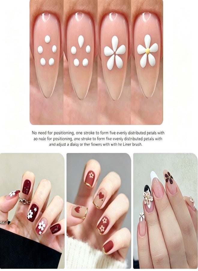 Nail art flower pen, acrylic rod ball pen, one-stroke shaped petal flower pattern DIY style - Image 5