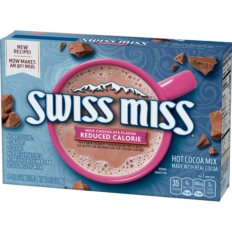 Swiss Miss Milk Chocolate Flavor Reduced Calorie Hot Cocoa Mix (8) 0.39 Ounce Envelopes (2 Packages) - Image 3