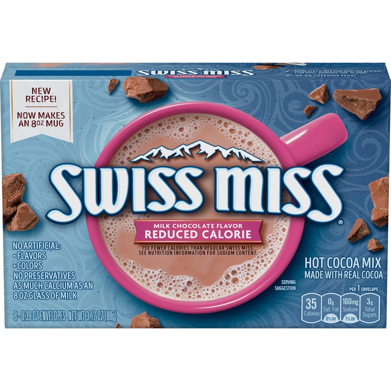 Swiss Miss Milk Chocolate Flavor Reduced Calorie Hot Cocoa Mix (8) 0.39 Ounce Envelopes (2 Packages) - Image 2