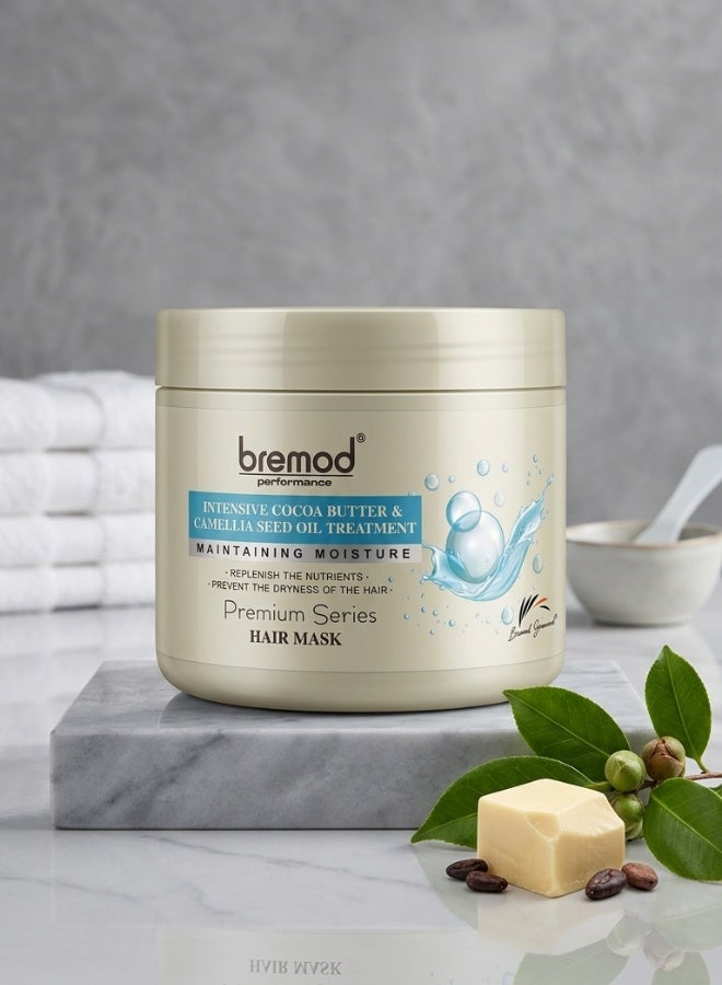 Bremod Performance Intensive Hair Mask Cocoa Butter Camellia Seed Oil Treatment 500 ml Deep Repair Hair Care Smooth Shiny Hair - Image 1