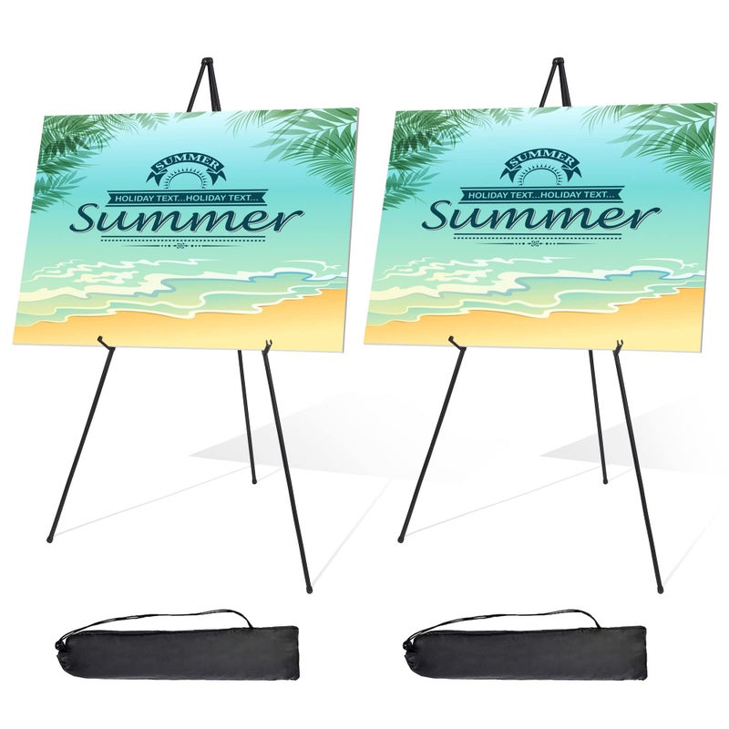 STARHOO Display Easel Stand for Wedding Sign  Poster 63 Portable Art Easel for Floor Adjustable Metal Easel White