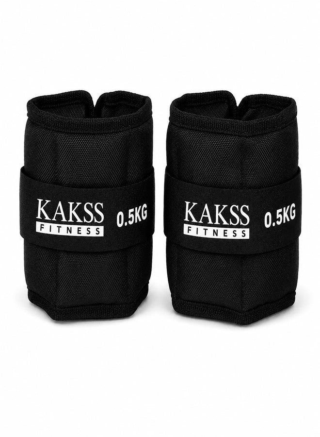 KAKSS Adjustable Ankle & Wrist Weights Pair (0.5KG x 2) with Storage Pouch for Men & Women - Comfortable & Durable Weights for Strength Training, Walking, Running, Yoga, Fitness & Home Workouts | Black - Image 3