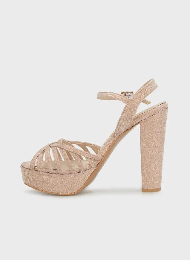 ليلا حذاء ليلا بكعب عالٍ منصة لامع للنساء