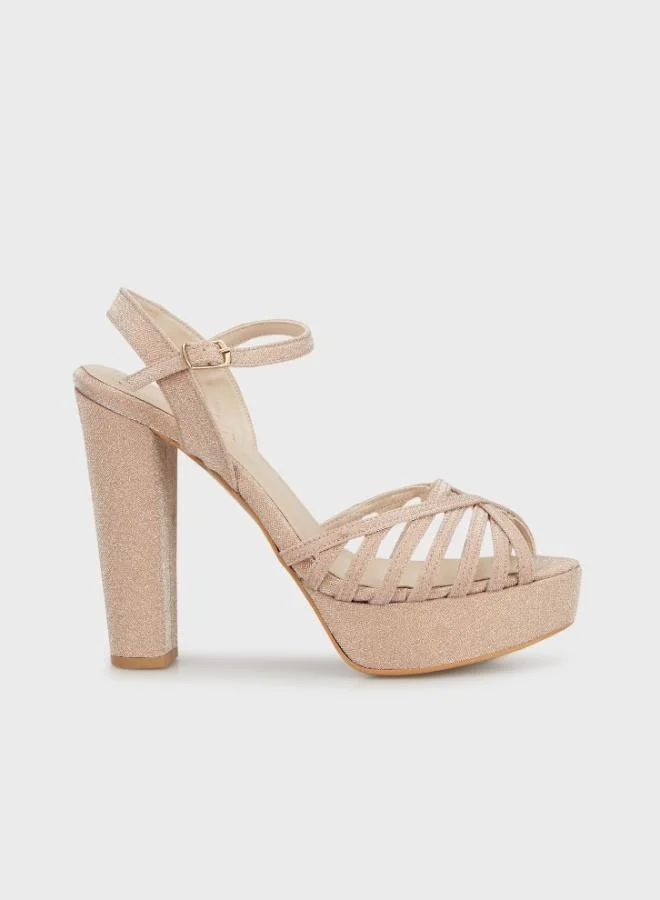 ليلا حذاء ليلا بكعب عالٍ منصة لامع للنساء