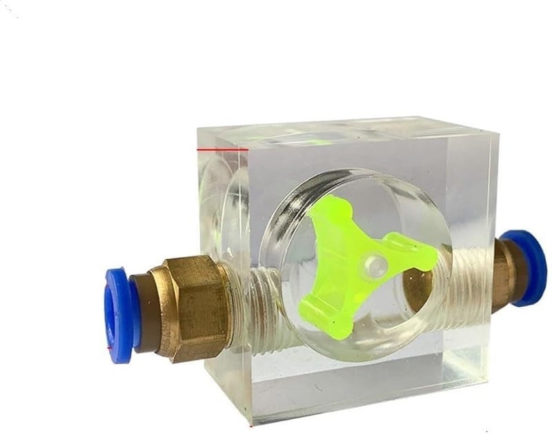 مؤشر تدفق المياه ثنائي الاتجاه مربع 16 مم لتبريد محرك المغزل بالنقش مراقبة التدفق في الوقت الحقيقي هيكل أكريليك معدني تيار مستمر 10-30 فولت - Image 3