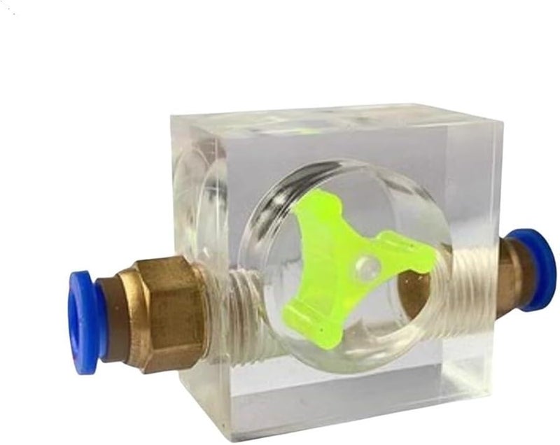 مؤشر تدفق المياه ثنائي الاتجاه مربع 16 مم لتبريد محرك المغزل بالنقش مراقبة التدفق في الوقت الحقيقي هيكل أكريليك معدني تيار مستمر 10-30 فولت - Image 2