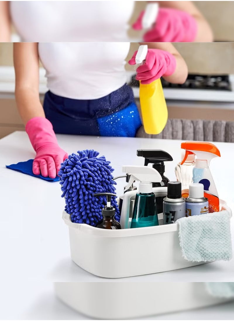 Haidue 2 Pack Cleaning Supplies Caddy, Large Plastic Cleaning Supply Organizer Bucket with Handle Portable Housekeeping Shower Tote Caddy Under Sink Tool Storage Baskets for Dorm, Bathroom, Kitchen  - Image 3