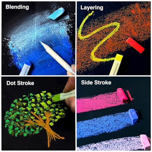 COLOUR BLOCK Soft Pastels for Artists - 80 Colors Square Chalk Soft Pastels Art Set in CARBON Box - Vibrant Pigments Art Kit for Painting, Drawing, Sketching, Hobbyists, Students and Kids - Image 5