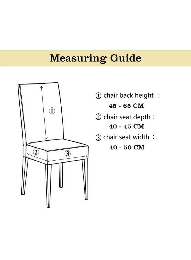 Styleys Stretchable Polyester Printed Dining Chair Covers Washable Elastic Chair Seat Case Protector, Slipcover Set of 6 (SLMC111 Large, White/Brown Wave) - Image 4