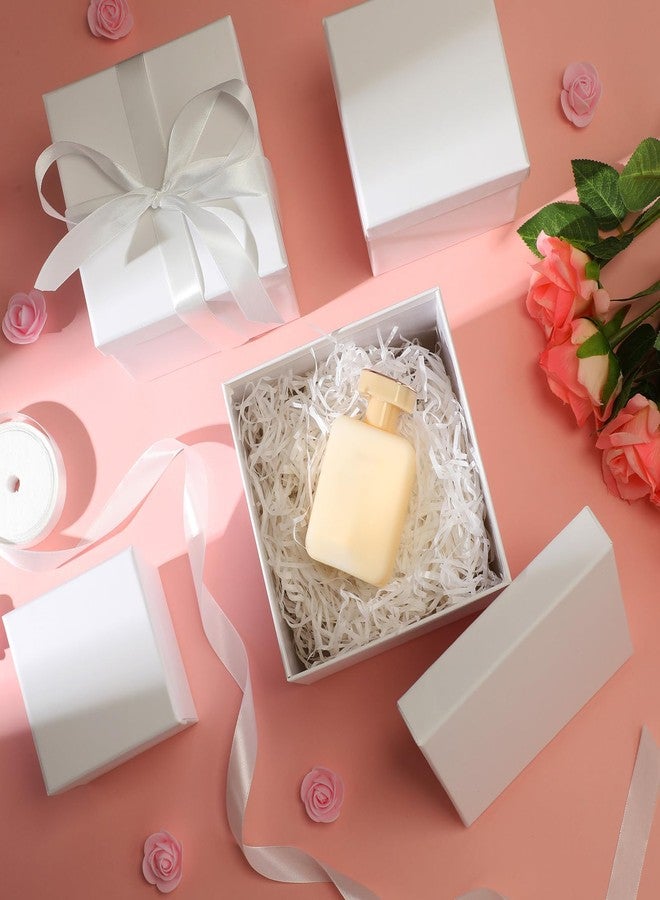 Cholemy 5 Pcs Square Nesting Boxes Decorative Gift Boxes with Lid and Ribbon Assorted Sizes Wrap for Wedding, Carnival, Anniversary, Birthday, Bridal Shower Party Gifts(White - Image 5