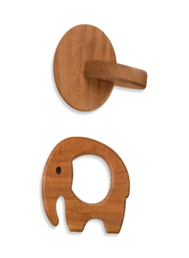 Brainytots Baby Neem Teethers Set - Interlockign Discs + Elephant Shape | Made of Organic Neem Wood | Helps Boost Immunity & Aids in Digestion | Easy to Grasp & Chew | BIS Certified - Image 1