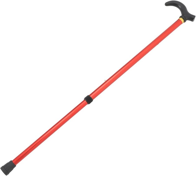 Red Aluminum Alloy Adjustable Walking Cane Telescopic Lightweight Durable Elderly Support - Image 1