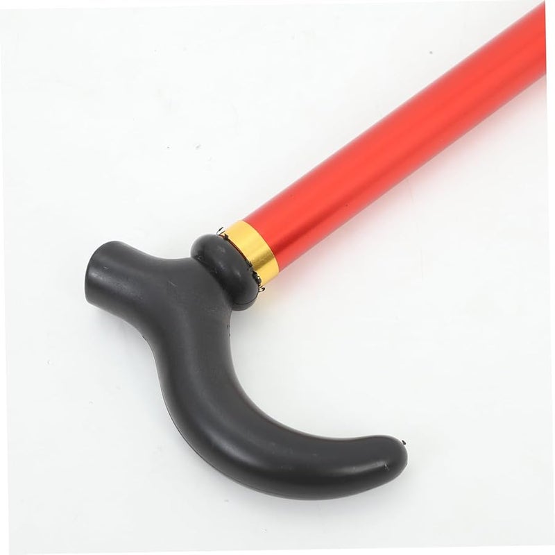 Red Aluminum Alloy Adjustable Walking Cane Telescopic Lightweight Durable Elderly Support - Image 4