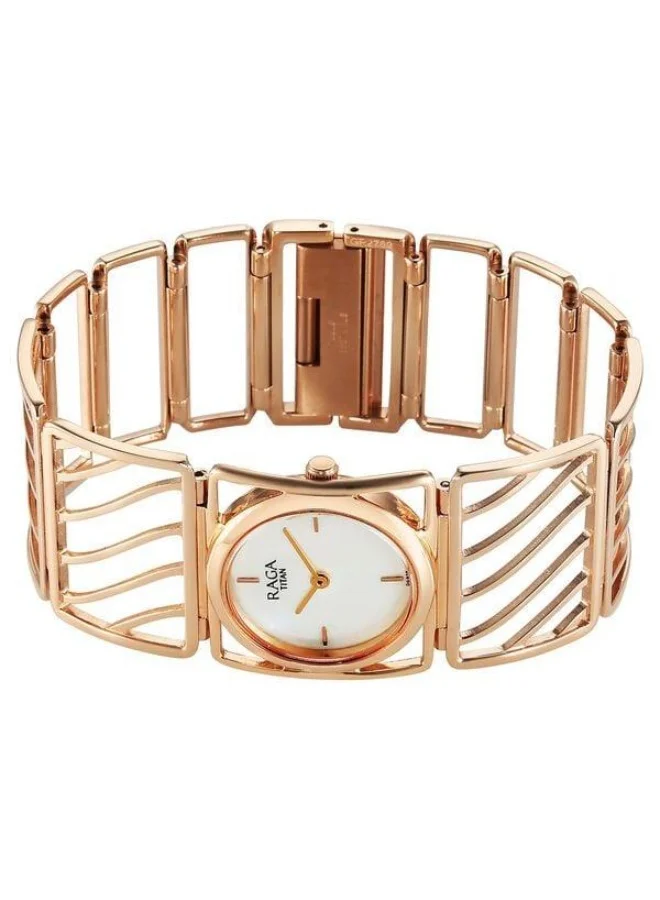 TITAN  Raga Ethereal Quartz Analog White Mother of Pearl Dial Rose Gold Stainless Steel Strap Watch for Women - 2769WM01  | Best Price UAE