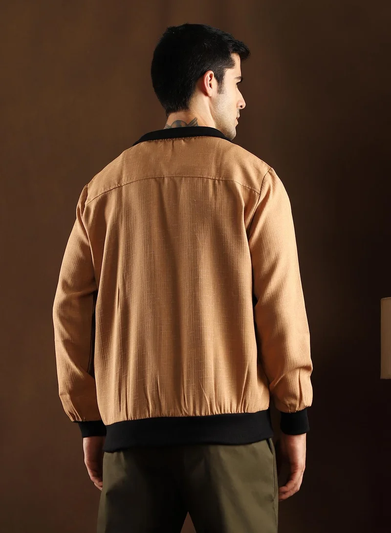 CAHOOT  Men's Khaki Beige Tactile-Utility Bomber Jacket for Men | Best Price UAE