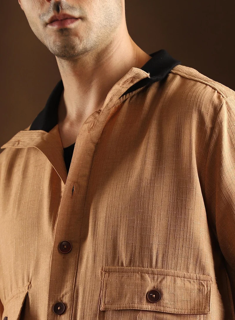 CAHOOT  Men's Khaki Beige Tactile-Utility Bomber Jacket for Men | Best Price UAE