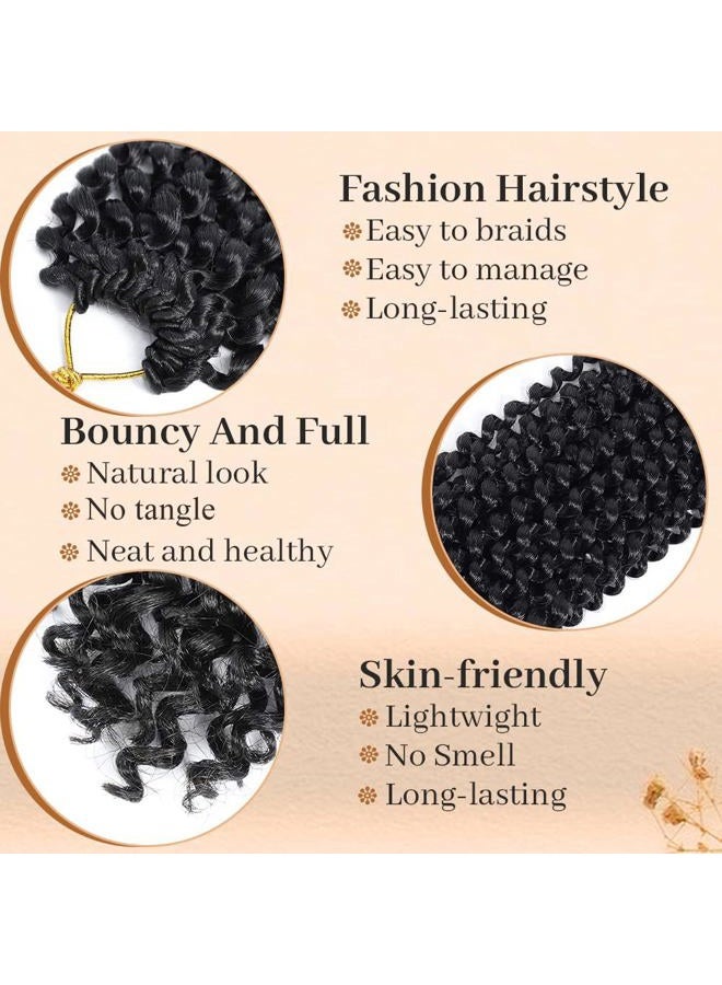 ShowCoco Passion Twist hair 12 Inch, Water Wave Crochet Hair, Passion Twist Crochet Hair Extensions For 6packs Short Bohemian Hair Passion Twist Braiding Hair Braids Natural Black (12 Inch,#1B) - Image 3
