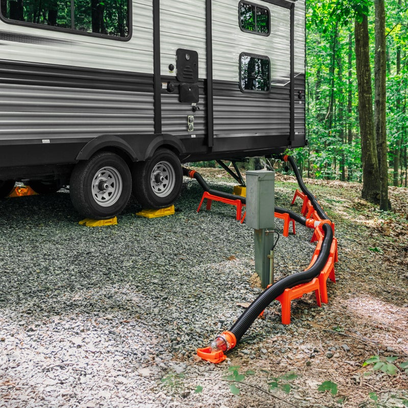 Camco RhinoFLEX 10â€™ Camper/RV Sewer Hose Extension - Features Collapsible Design for RV Storage - Includes Pre-Attached Lug & Bayonet Fitting -Heavy Duty Polyolefin & Reinforced w/Steel Wire (39774) - Image 2